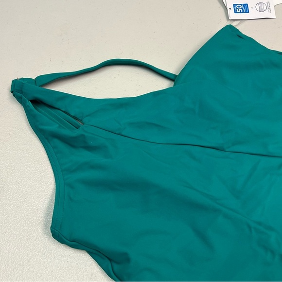Lands' End Teal Women Swim One Piece - Picture 3 of 7